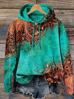 Vintage Art Print Cotton Casual Hoodie Sweatshirt