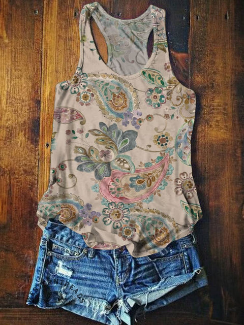 Women's Western Art Print Tank Top