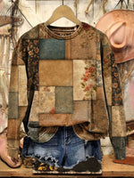 Vintage Art Print Casual Cotton Sweatshirt