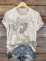 Vintage Sunflower Art Print T-shirt