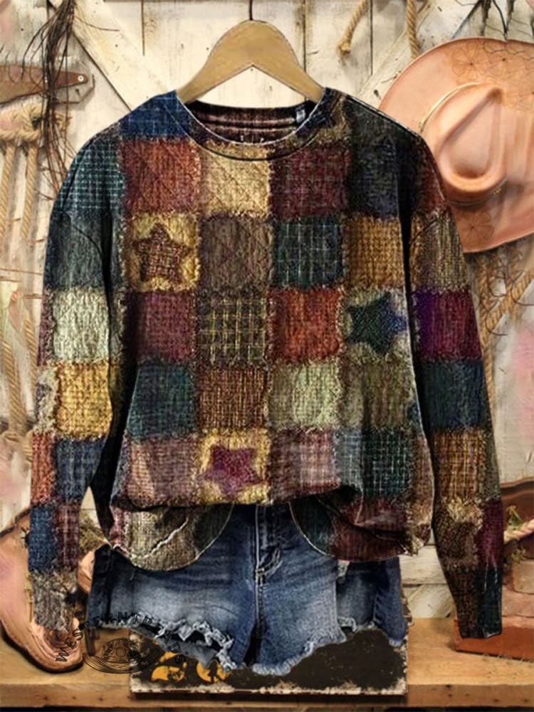 Vintage Art Print Casual Cotton Sweatshirt