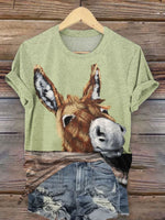 Vintage Donkey Art Print T-shirt