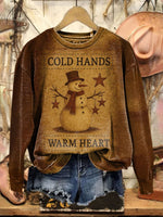 Vintage Art Christmas Casual Cotton Sweatshirt