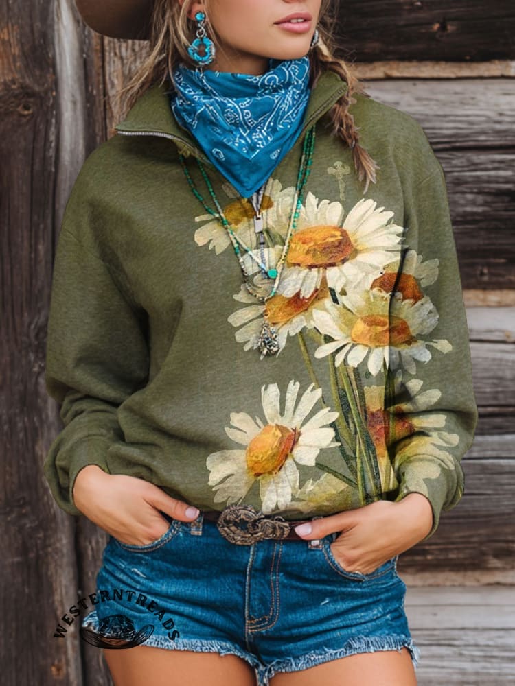 Women's Vintage Art V-neck Casual T-Shirt