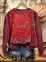 Vintage Christmas Casual Cotton Sweatshirt