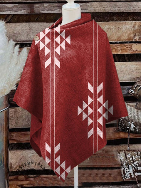 Women's Western Print Casual Cape