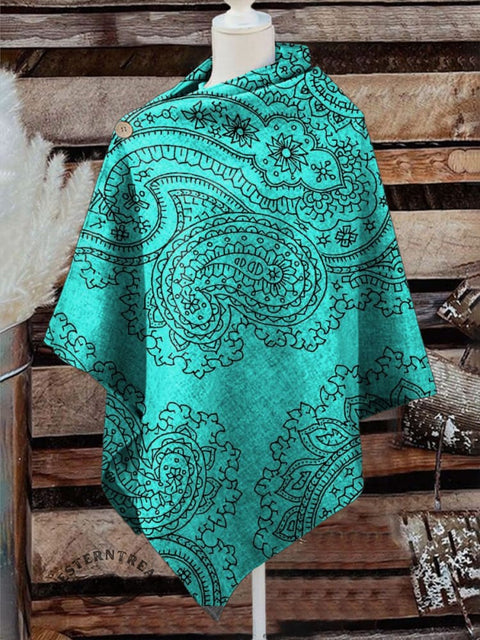 Women's Western Print Casual Cape