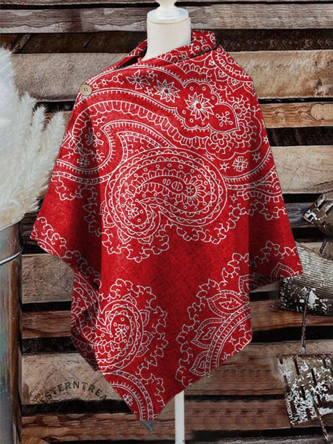 Women's Western Print Casual Cape