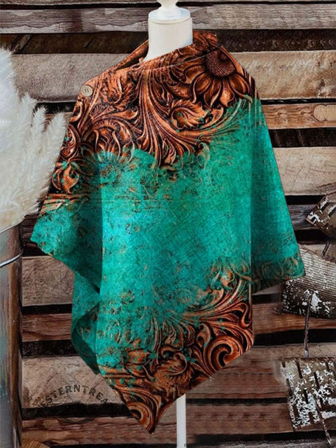 Women's Western Print Casual Cape