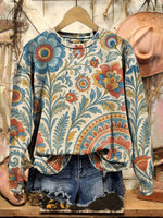 Vintage Art Print Casual Cotton Sweatshirt
