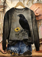 Vintage Halloween Art Print Casual Cotton Sweatshirt