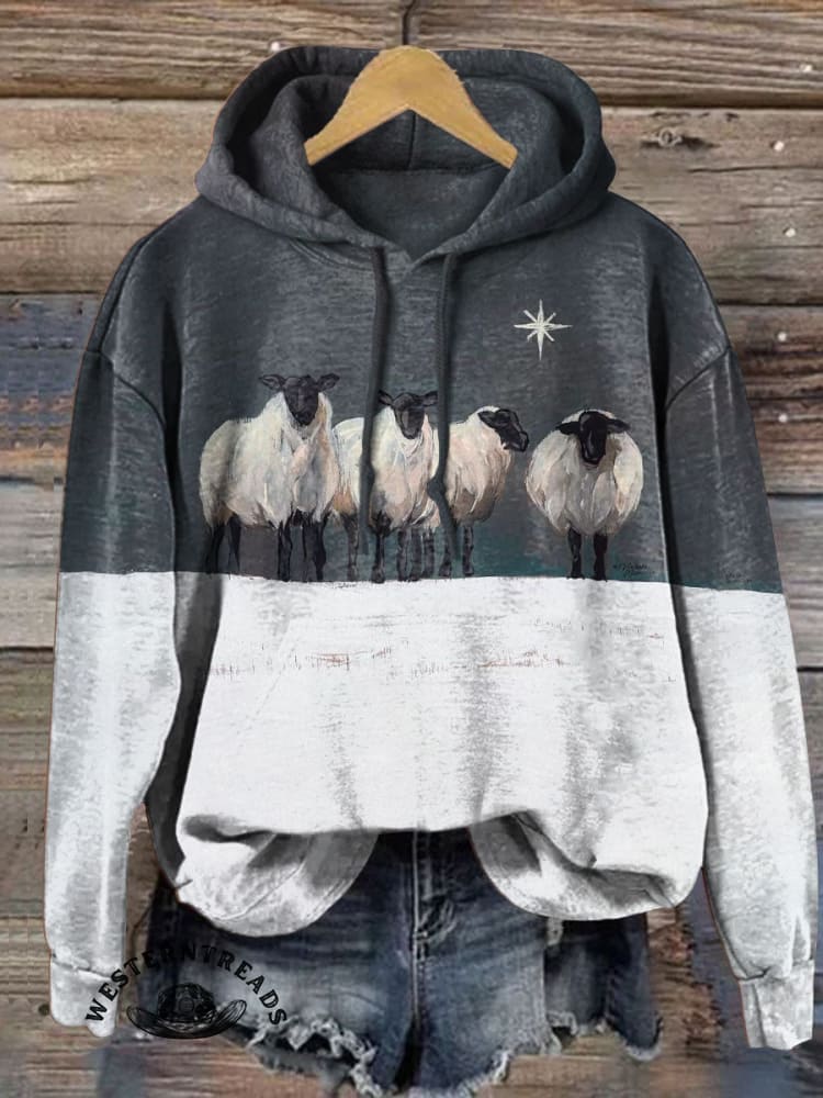 Vintage Art Print Casual Cotton Sweatshirt