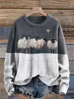 Vintage Art Print Casual Cotton Sweatshirt