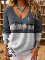 Vintage Art Print Casual Cotton Sweatshirt