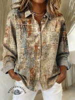 Women's Art Print Casual Cotton Shirt