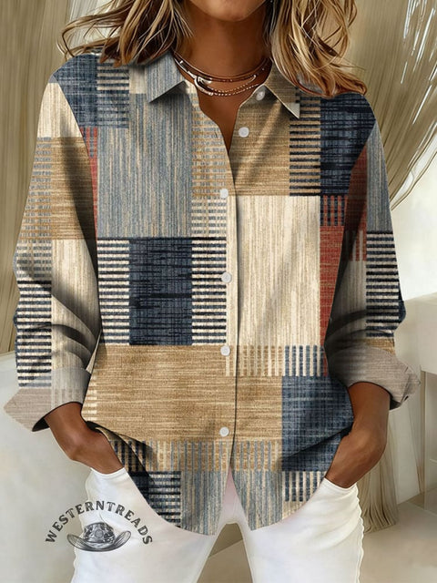 Women's Art Print Casual Cotton Shirt
