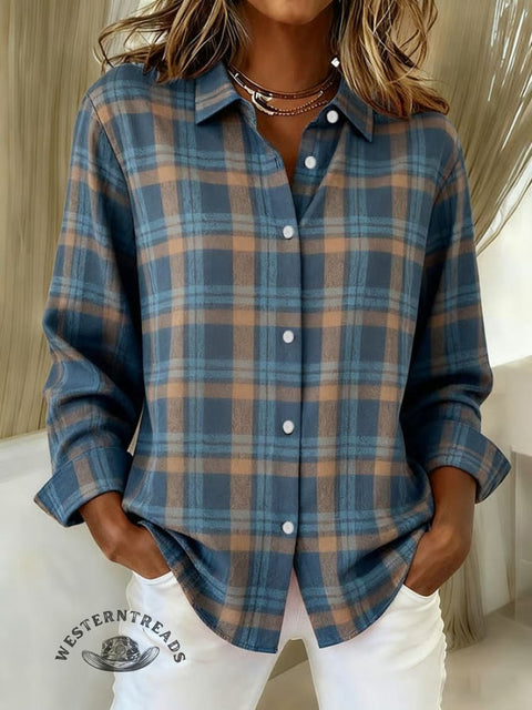 Women's Art Print Casual Cotton Shirt
