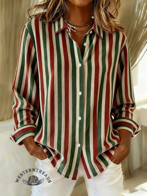 Women's Art Print Casual Cotton Shirt