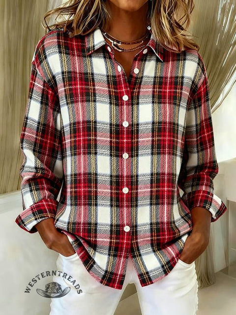 Women's Art Print Casual Cotton Shirt