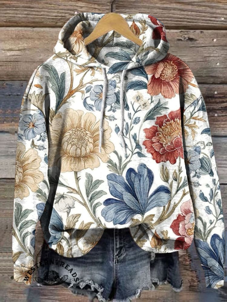 Vintage Art Print Casual Cotton Sweatshirt