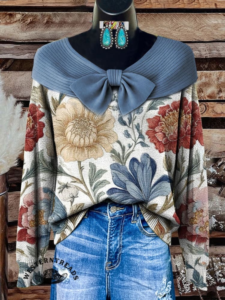 Vintage Art Print Casual Cotton Sweatshirt