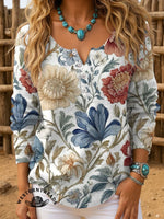 Vintage Art Print Casual Cotton Sweatshirt