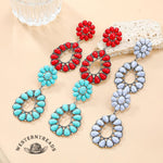 [High-quality texture]Turquoise Floral Earrings