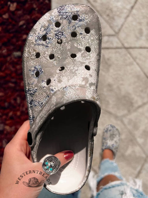 Vintage Print Clogs