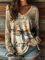 Women's Retro Whisper Words Of Wisdom Print Casual Sweatshirt