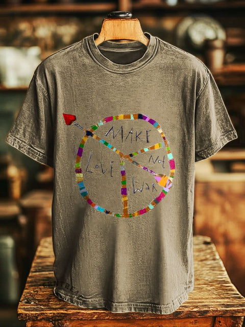 Unisex Art Painting Hippie Fun Printed Round Neck T-Shirt