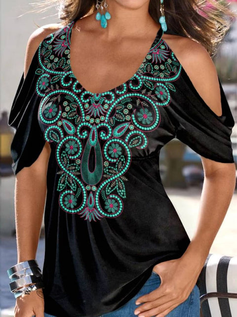 Women's Boho Off The Shoulder Sleeves Shirts