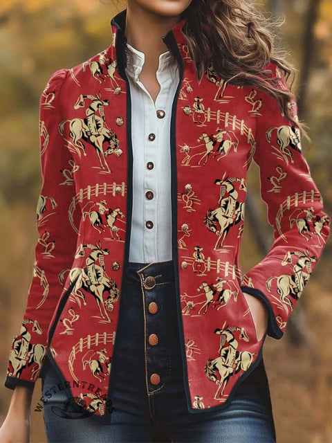 Women's Rodeo Print Casual Jacket