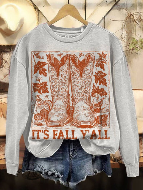 West Fall Art Print Casual Cotton Sweatshirt