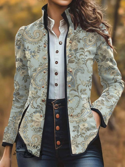 Women's Paisley Print Casual Jacket