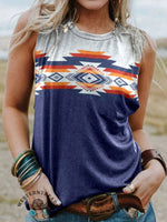 Women's Aztac Geometry Print Casual Tank Top