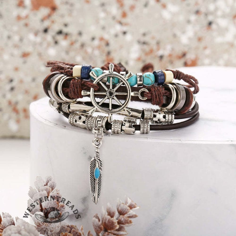 Turquoise Multilayer Leather Bracelet