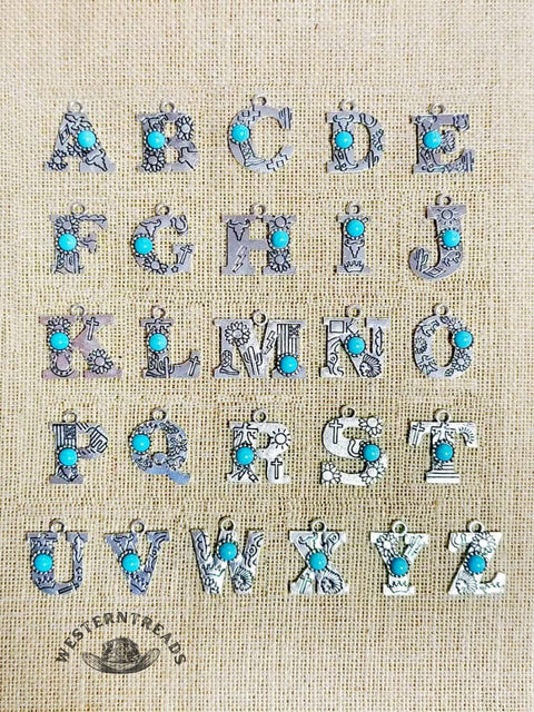 Genuine Turquoise Alphabet Pendant Charms – DIY Jewelry Accessories