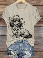 West Cowboy Dog Print T-shirt