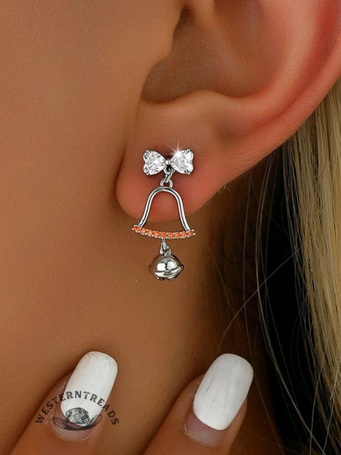 Bows Christmas Bell Earrings