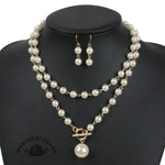 Elegant Pearl Necklace Earring Set