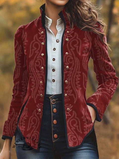 Women's Classic West Print Casual Jacket