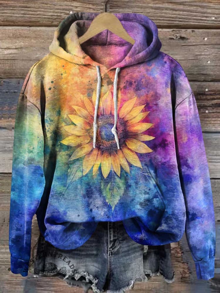 Colorful Sunflower Mental Health Casual Hoodie Sweatshirt