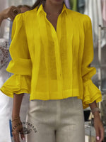 Women's Solid Color Western Horseback Riding Lapel Long Sleeve Casual Loose Linen Cardigan Top