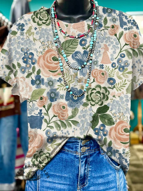 Floral Art Print T-shirt