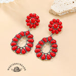 [High-quality texture]Turquoise Floral Earrings