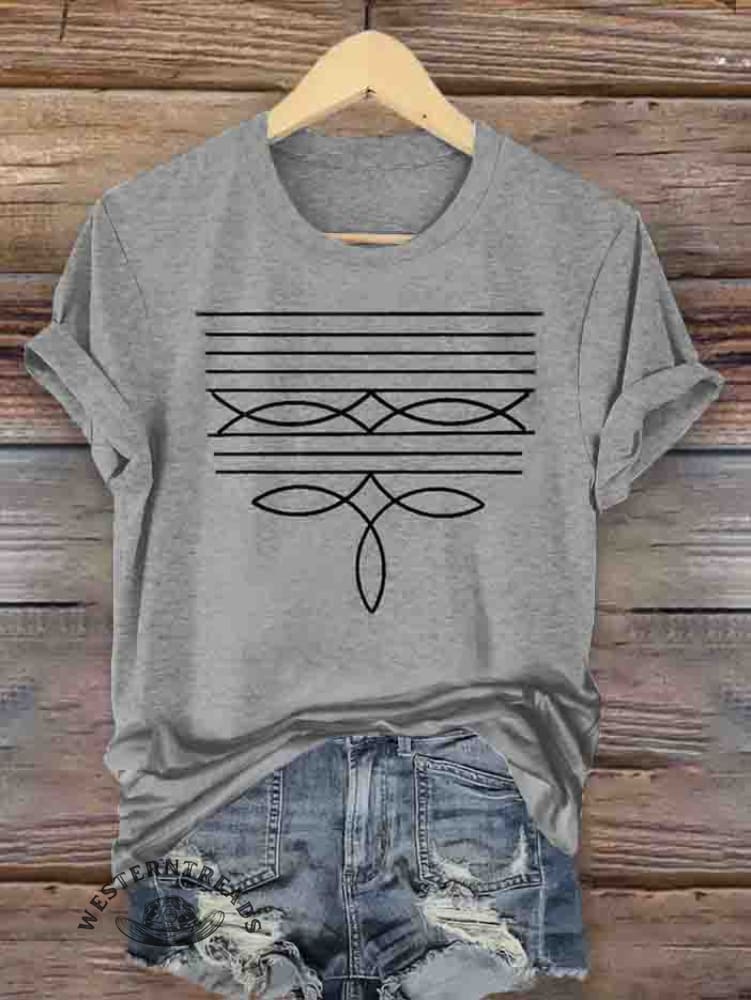 Boot Stitch Print T-shirt