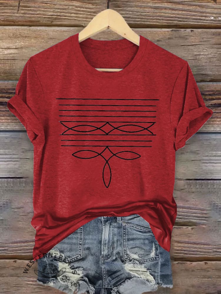 Boot Stitch Print T-shirt
