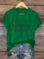 Boot Stitch Print T-shirt