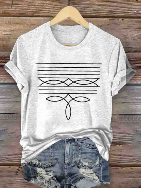 Boot Stitch Print T-shirt