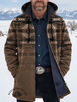 Unisex Aztec Printed Plush Thickened Long Sleeve Cardigan Sweater Jacket